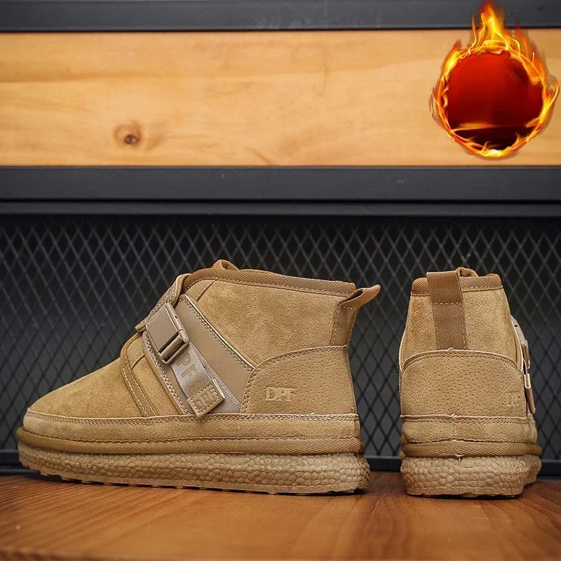 Men's Cold Resistant High Top Snow Boots Winter Plush Insulation Retro Anti Slip Cotton Shoes Outdoor Vacation Leisure Shoes24