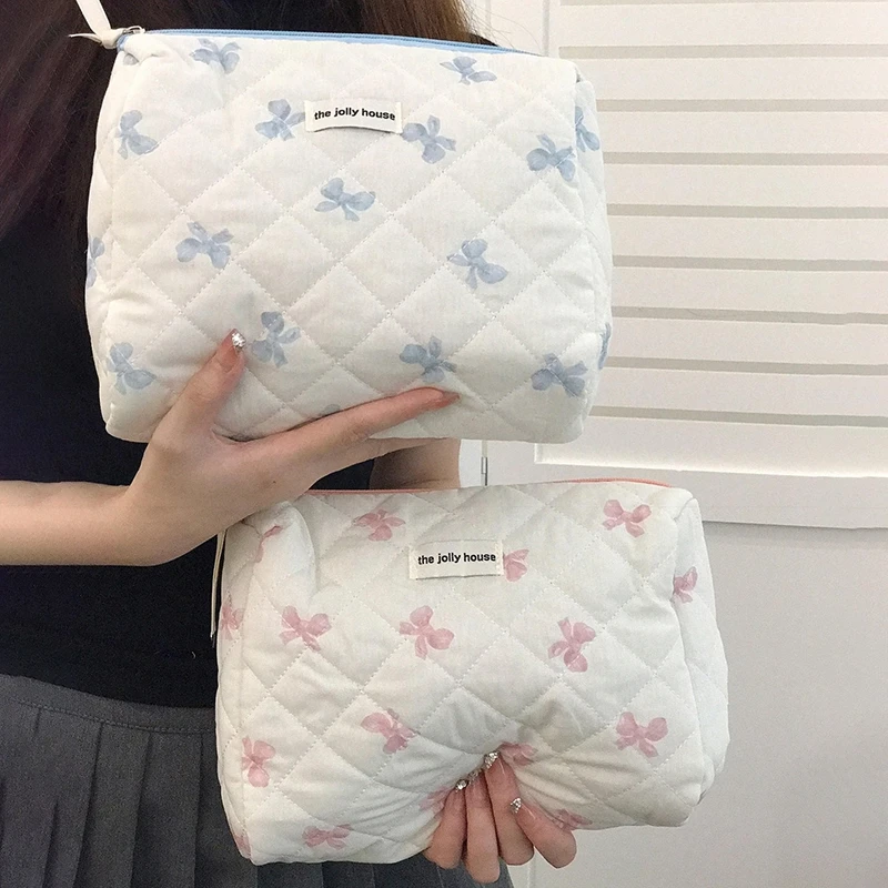 여성용 귀여운 메이크업 가방, 대용량 화장품 가방, 휴대용 여행 세면 용품 핸드백 장식 메이크업 파우치