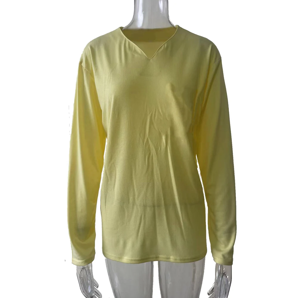 Mens Casual V Neck Long Sleeve Solid Tshirts