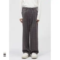 Poetry | Four Seasons New Products Korean Plaid Design Sense Ins Tide Brand Casual Loose Straight Suit Pants Men