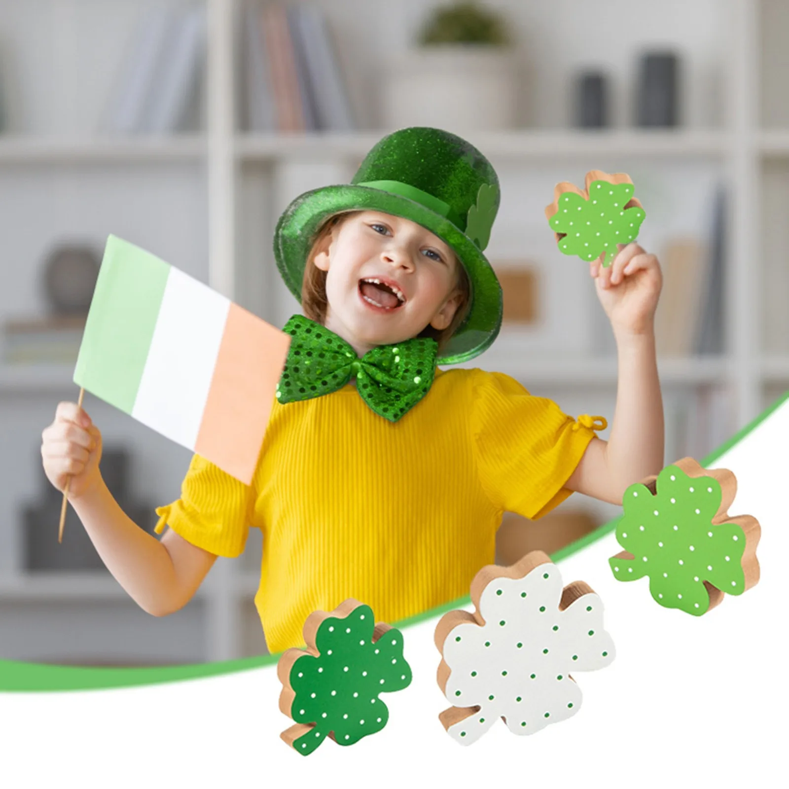 

3pcs St. Patrick'S Day Modern Creative Home Decorations Wooden Ornaments B&B Ornaments Holiday Gifts