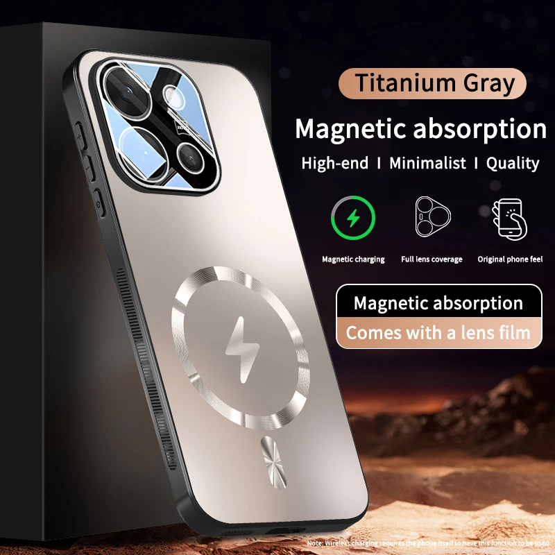 Magnetic Matte Frosted Shockproof Case with Camera Protection