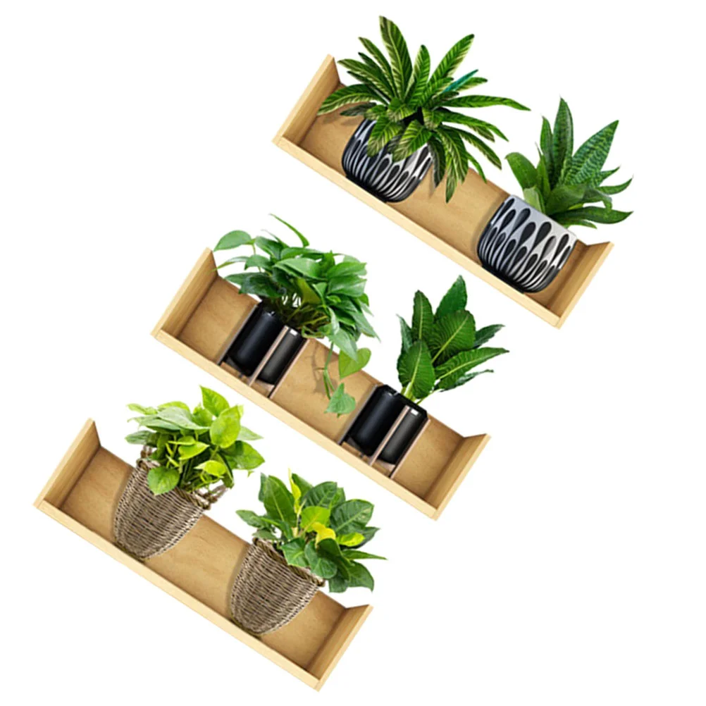 

3 Sheets Wall Stickers Adhesive Potted Plants Decal Bedroom Wallpaper Peel And Stick Decorations