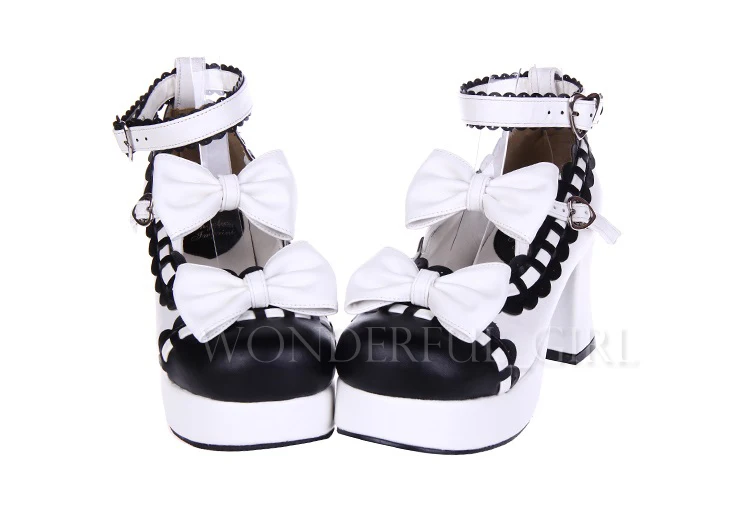 Neue japanische Stil Lolita Schuhe Dienstmädchen Cosplay Mädchen Prinzessin High Heels Damen Schuhe mit Schleife Größe 35-47 19