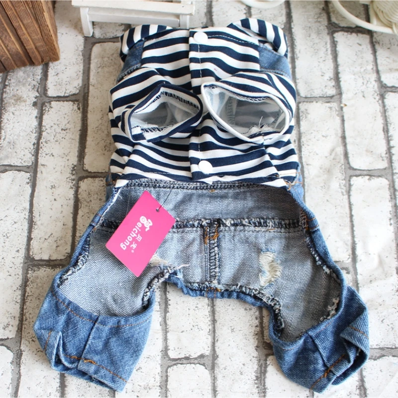 

Одежда для домашних животных товары для весны и лета установка Тедди Бибу собака четырехногая джинсовая куртка аксессуары для домашних животных