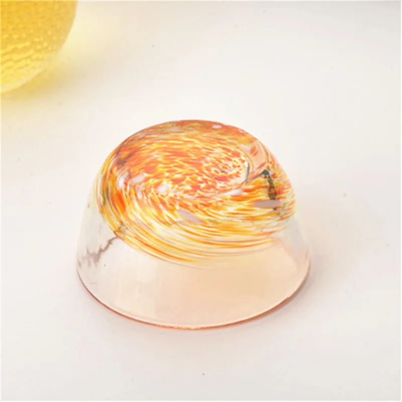 Japanese Style Glass Tea Cup Kung Fu Tea Set Household Sake Cold Wine Mug Wine Colorful Transparent Heat-resistant Small Cups