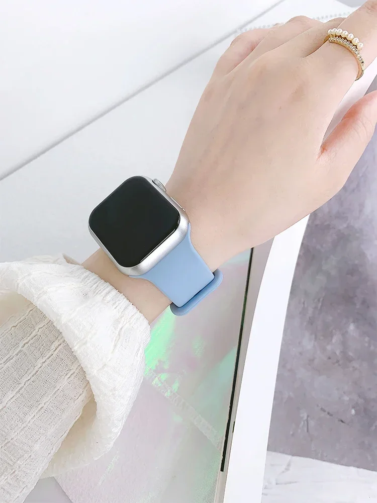 Silikon armband für Apple Uhren armband 44mm 40mm 45mm 41mm 49mm 42mm 38mm 44mm Armband iwatch Serie 9 7 se 3 4 5 6 8 Ultra Band – Detail 12