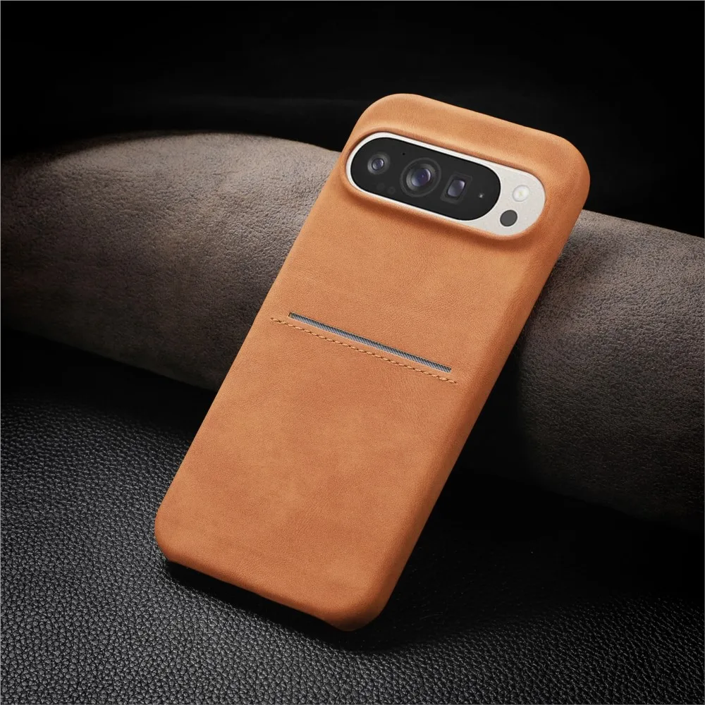 Luxury Sheepskin Leather Wallet Card Holder Phone Case with Shockproof Back Cover and Card Slot