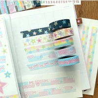 Cute Girl Heart Star Washi Tape Korean Ins Decoration Stickers Basic Handbook Journal Collage Material Tape Roll 1