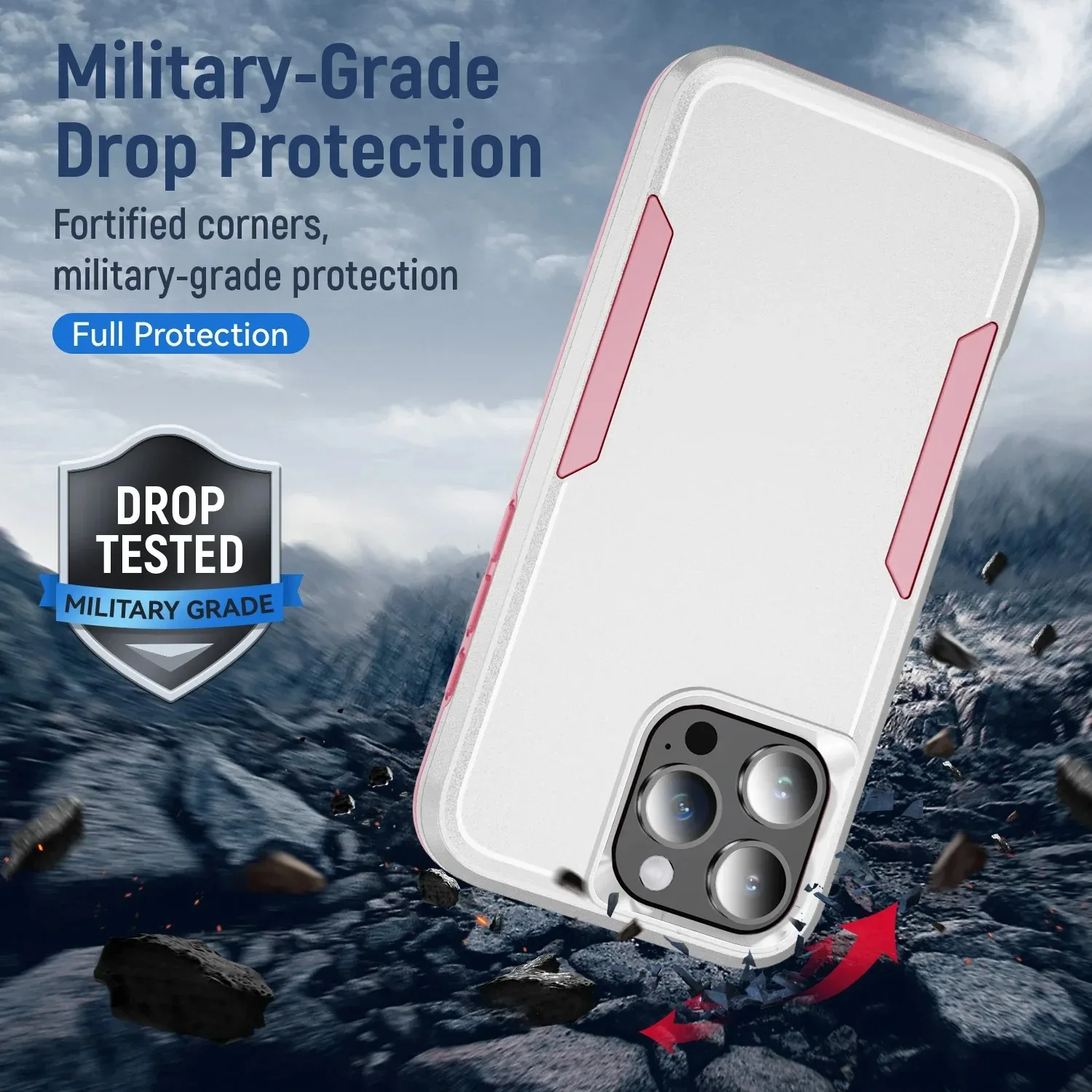 Hochwertige, robuste OTT-Hülle mit Paketetui für iPhone 17 Pro Max Air 16 15 14 Plus 13 12 Hybrid Dual Layer Armor Rückabdeckung – Detail 8