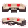 7pcs  Brown  Rattan Sofa Set 2