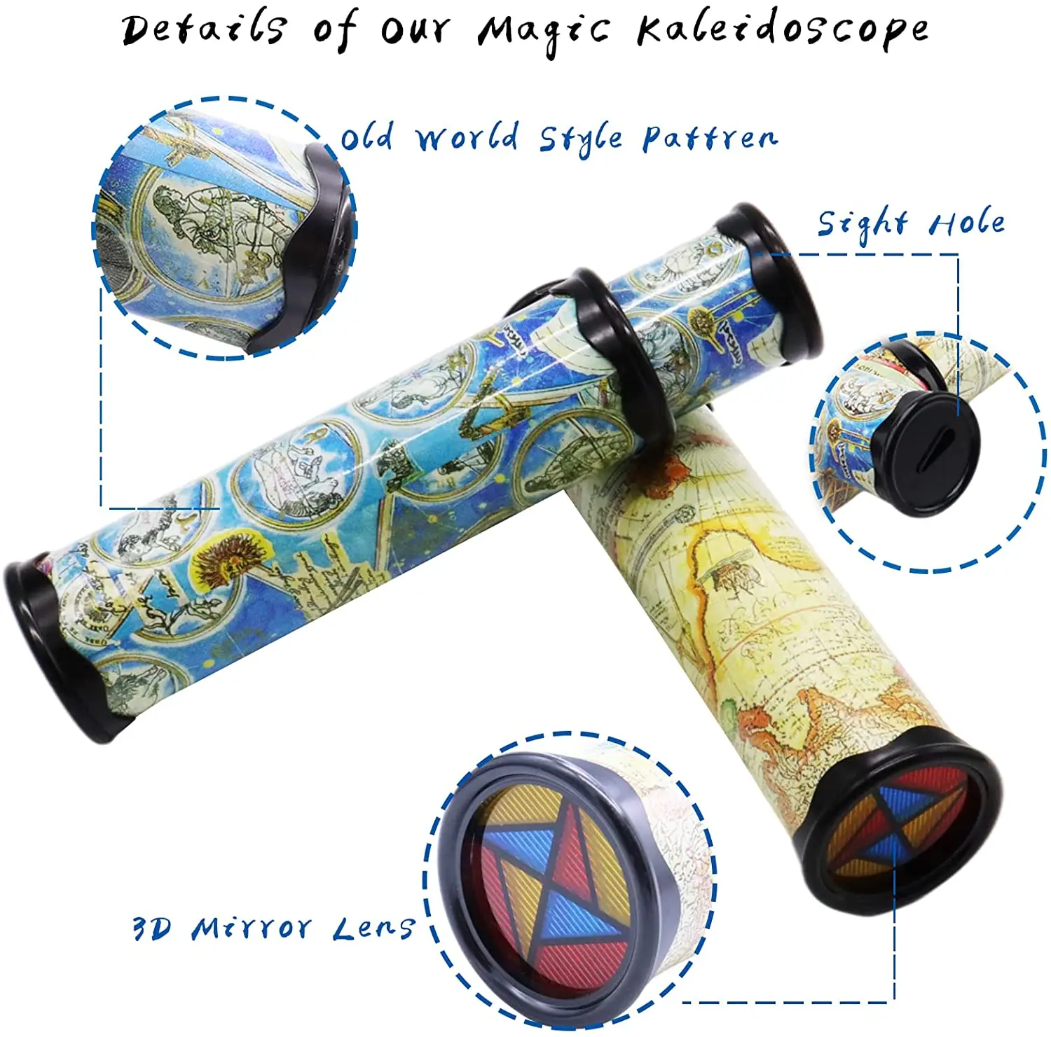 Kaleidoscope Of Children Ever-changing Three Mausoleum Mirror Interior Retractable Rotation Kindergarten Classic Educational Toy children toys