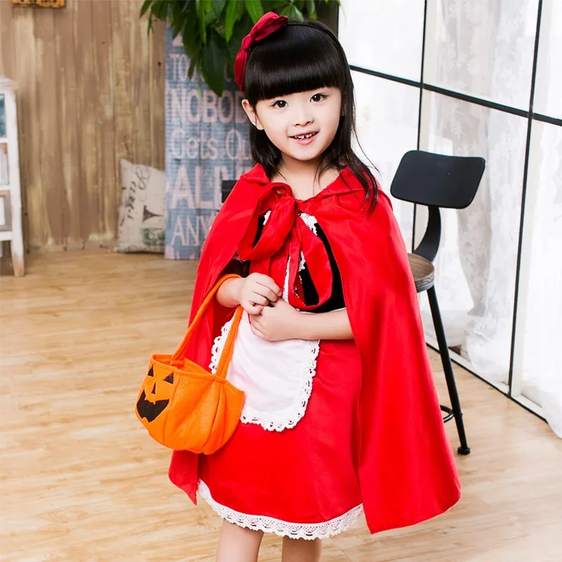 Princess Dress Party Dress Children Cos Masquerade Girls Costumes Festival Performance Costumes Little Red Riding Hood cosplay costume riding hood costume