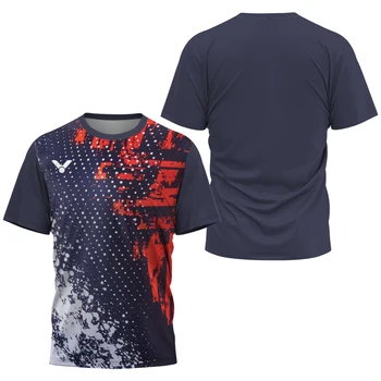 2024 Breathable Badminton Tennis T Shirt Men Fashion Sportwear Top Clothing Male Gym Fitness Short Sleeve Outdoor Sports Uniform