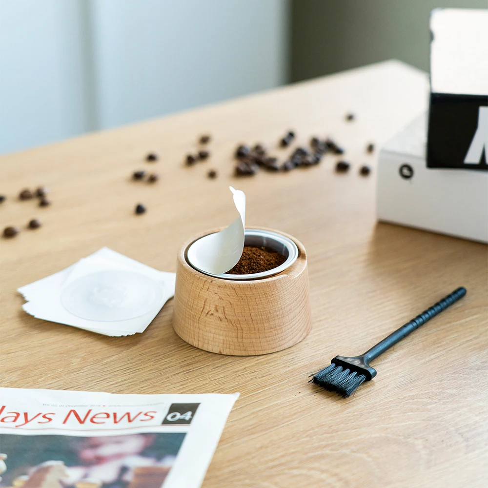Für Nespresso Vertuo Kapseln Aluminiumfolie-Versiegelungsdeckel-Set Kaffee-Zubehör Wiederverwendbare Holz-Kapsel-Füllvorrichtung – Detail 10