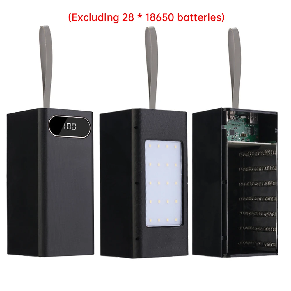 Power Bank Battery Holder 28x18650 DIY Shells Welding Free Case Plastic Faster Charge Strong Light