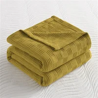 Soft Cozy 100% Cotton Throw Blanket Wide 100cm/150cm/180cm/200cm Plain Knitted Sofa Bed Cover Bedspreads Home Decor Thin Blanket 6