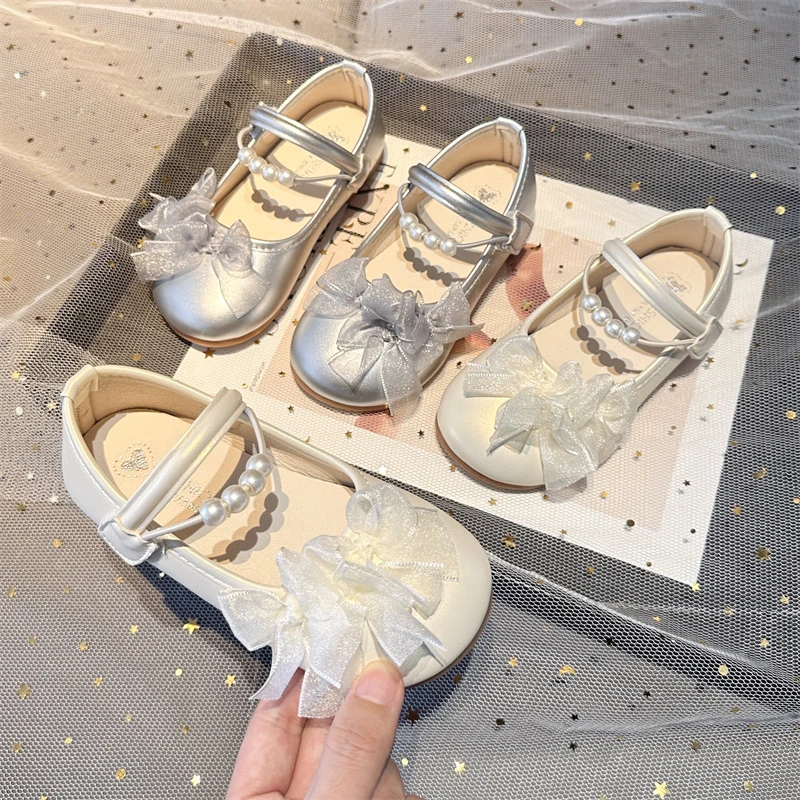 Girls Leather Shoes Autumn Korean Style Soft Bottom