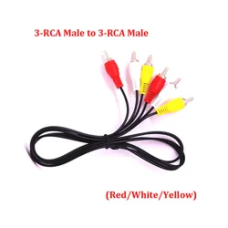 Premium 3RCA AV Composite Video/Audio Cable with 6 - Head Connectors (Red/White/Yellow) - Available in 1m, 1.5m, and 3m Lengths - 3m