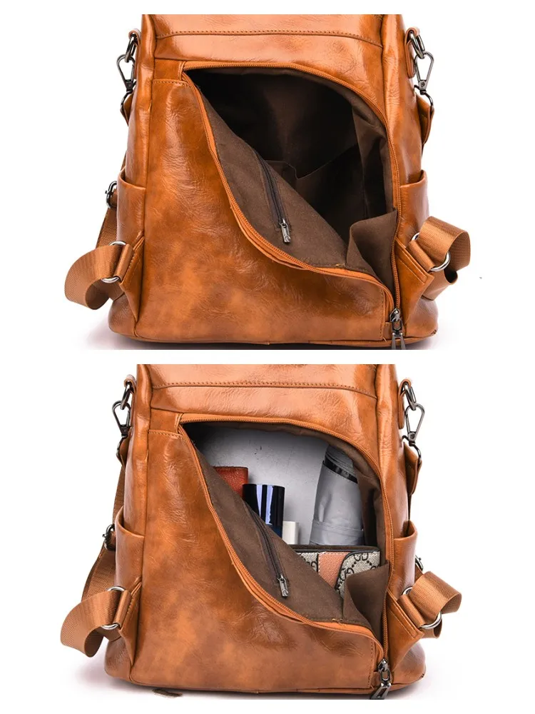 Fashion Retro Women's Soft Leather Backpack Luxury Design Anti theft Casual Bag High Quality Leather Large Capacity Travel Bag