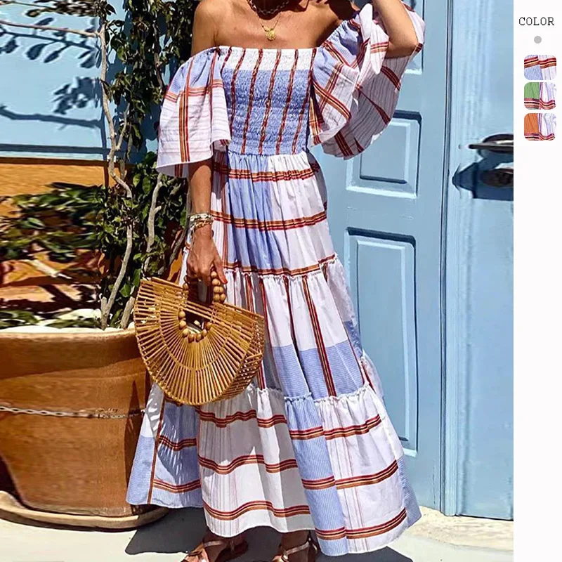 

High Quality 2024 Sexy Women Clothes Femaler Print Stripe Beautiful Lotus Leaf Pleated Skirt Spring Summer Traf Y2k Party Girl