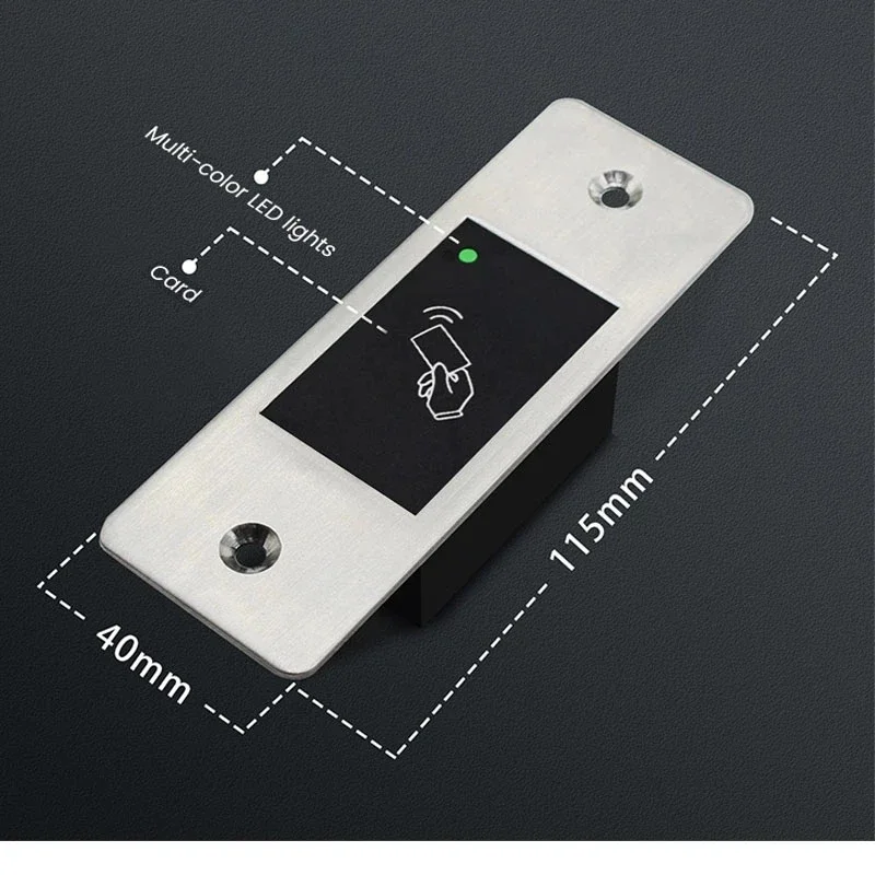 9-18V RFID Reader Keyless Door Opener Metal Access Control Scanner 800 Users Mini IP66 Waterproof Embedded Fingerprint Reader