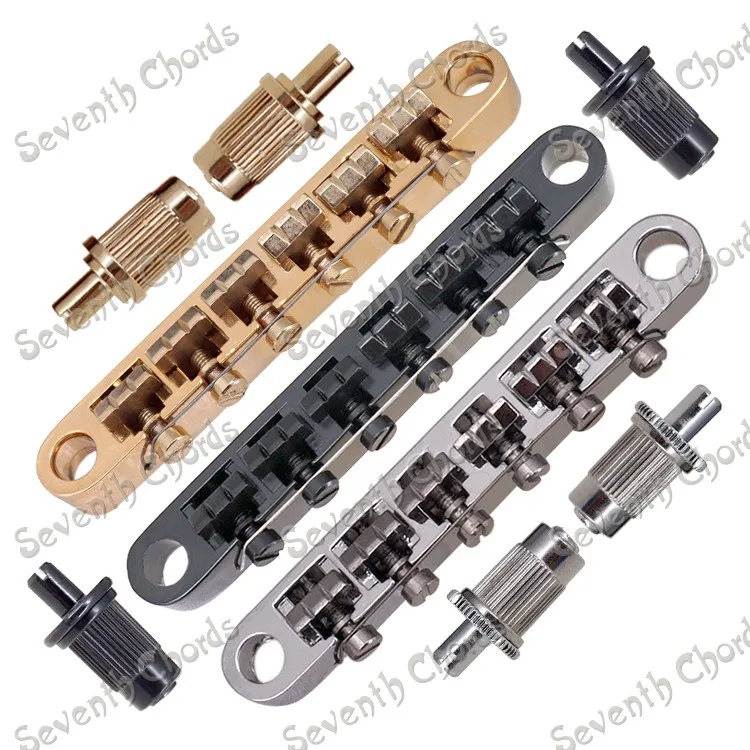 Un Set 3 Colori 12 Corde Sella Tune-O-Matic Bridge Per Chitarra Elettrica Lp/Cromo E Nero E Oro Per Scegliere
