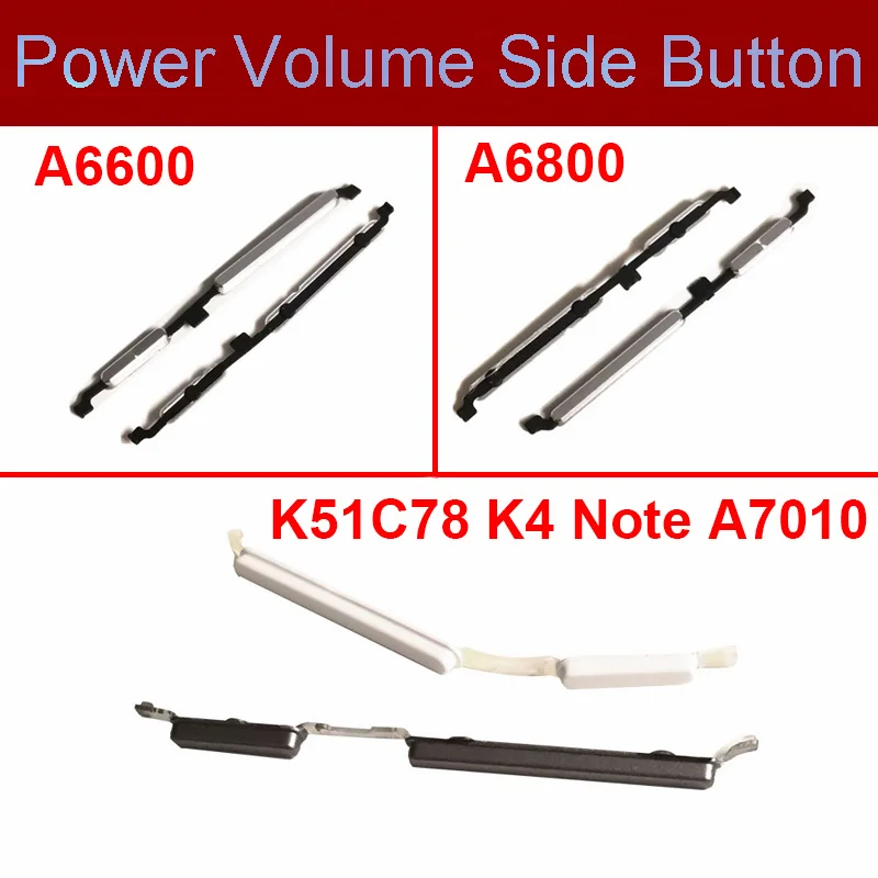 

Volume Power Side Button For Lenovo A6600 A6800 /K51C78 K4 Note A7010 ON OFF Power Volume Control Switch Side Keypad Repair Part