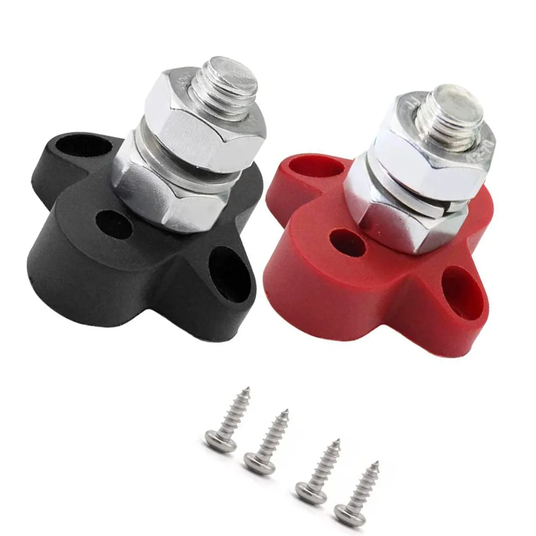 2Pcs Dc 48V 150A Busbar M10 Morsettiera Borchie Terminale Di Distribuzione Dell'Alimentazione Della Batteria Stud Bus Bar Connector Per Rv Boat
