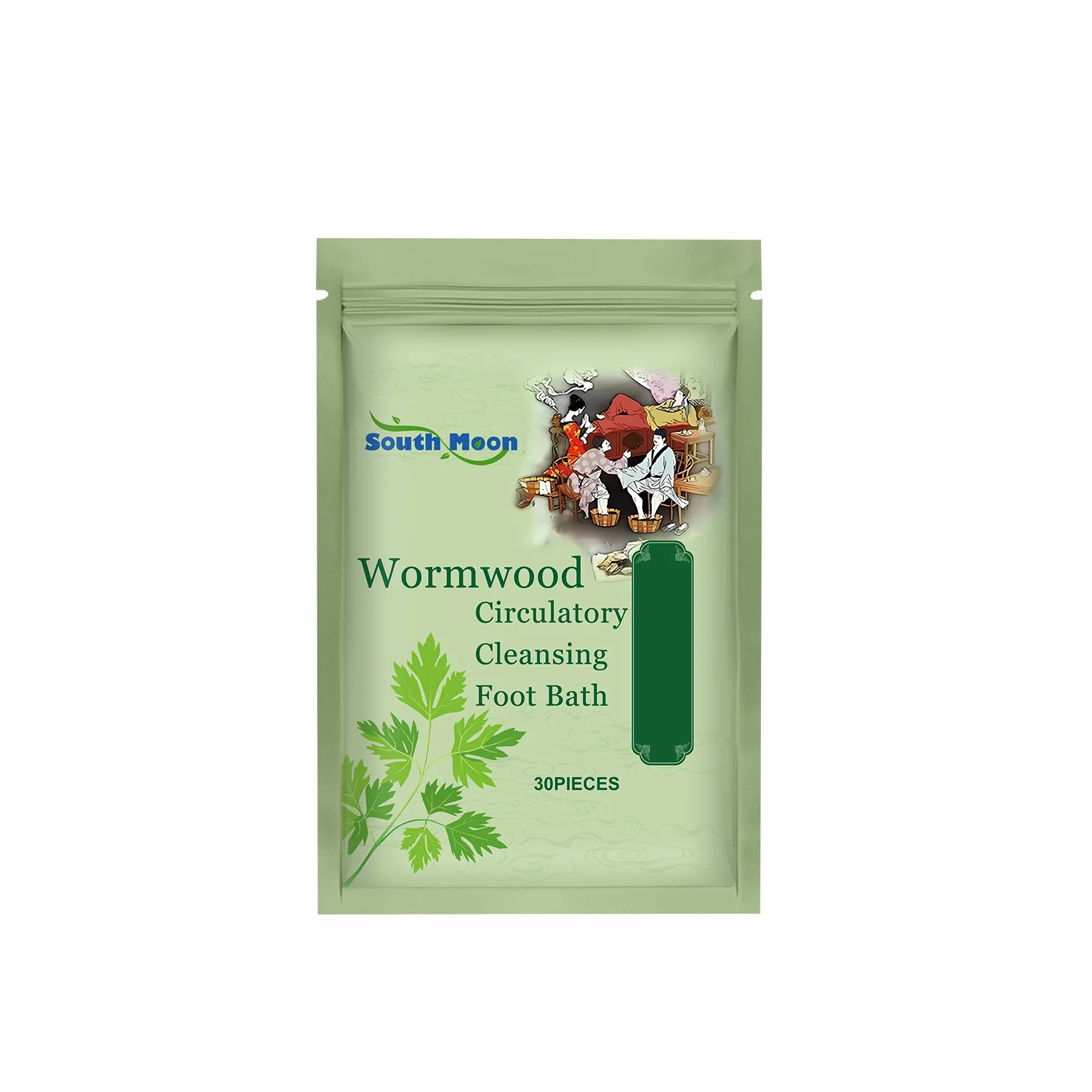 Wormwood Foot Bath Herbal Help Sleep Relieve Stress Fatigue Relax Muscle Lymphatic Drainage Dehumidification Foot Cleansing Soak