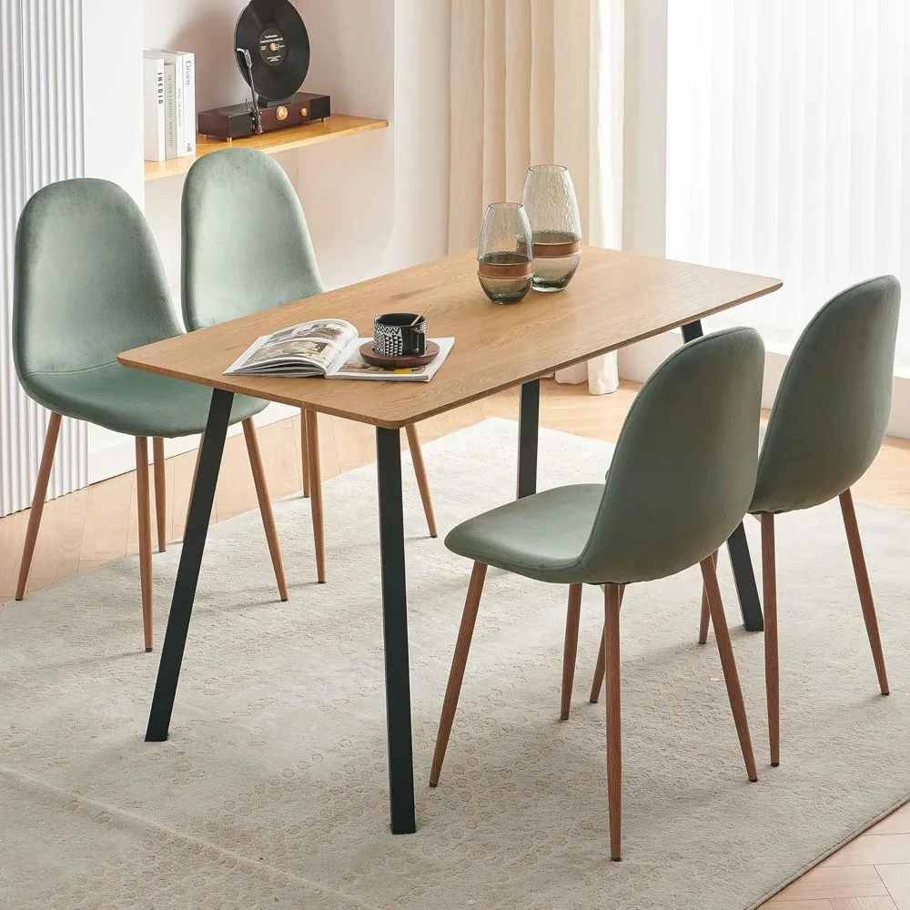 Velvet Dining Chairs Set of 4 - Modern Seating with Metal Legs for Living, Bedroom,Dining Room - Green Chairs for Dining Room 4