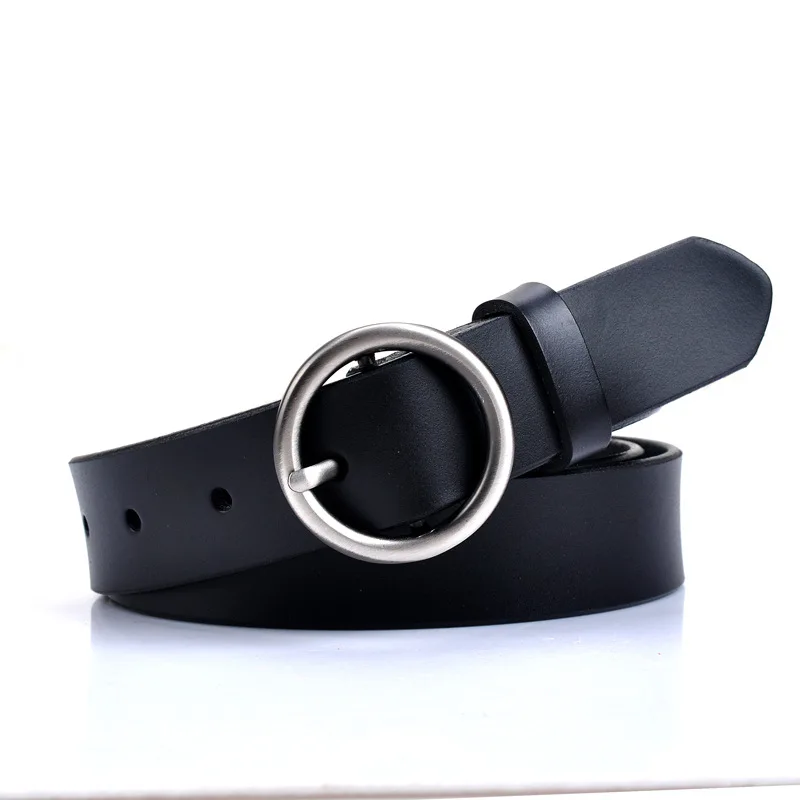 Belt Women's Leather Simple Versatile Belt Decoration Korean Fashion Personalized Trend Casual Pants Black Belt