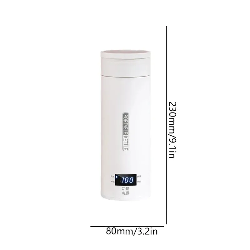 500ML Electric Kettles Portable Tea Coffee Kettle Travel Boil Water Thermal Cup Keep Warm Thermo Anti-Scald Water Bottle 6