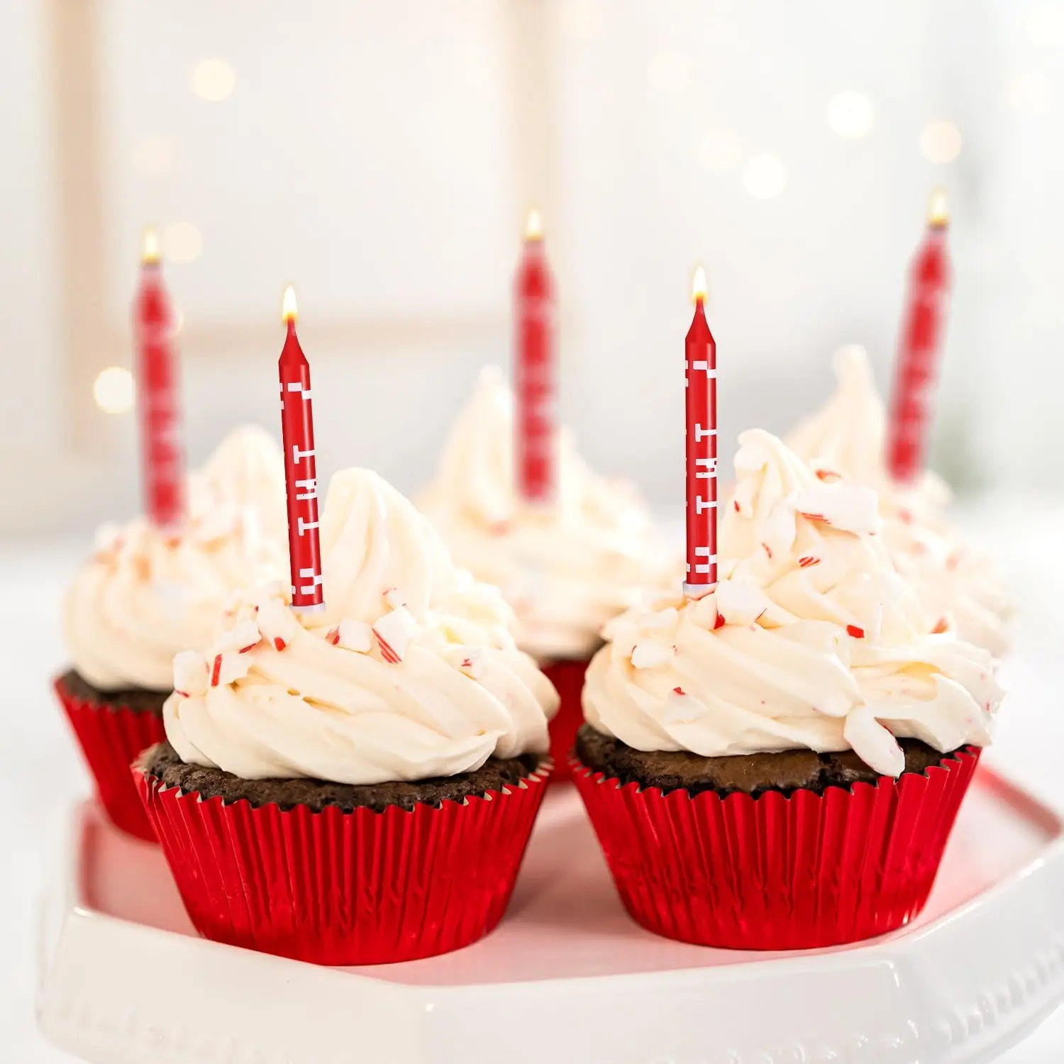 12/24pcs Green Pixel Cake Candle Decoration Red TNT Theme Green Wishing Candle Kids Birthday Party Cake Decorations Gift