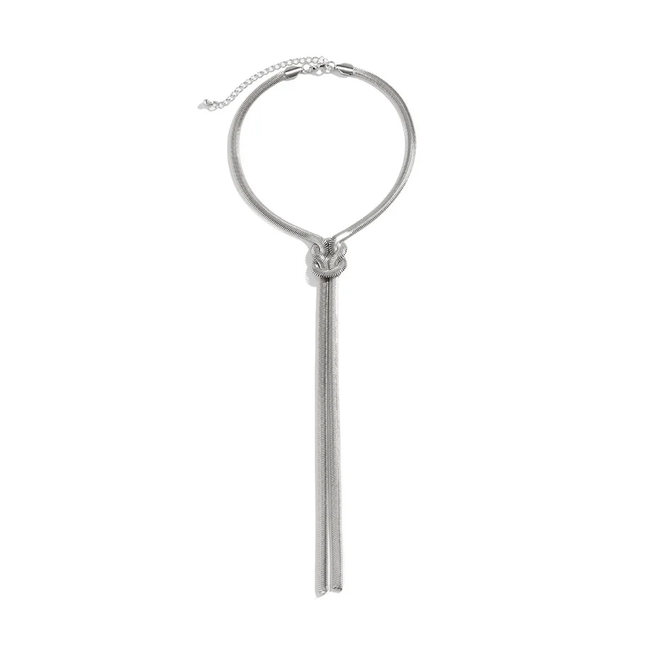 Ingemark Einzigartige verstellbare gedrehte klobige Schlange lange Kette Halskette für Frauen Sexy Vintage geknotete Link Grunge Brust Schmuck neu – Detail 23