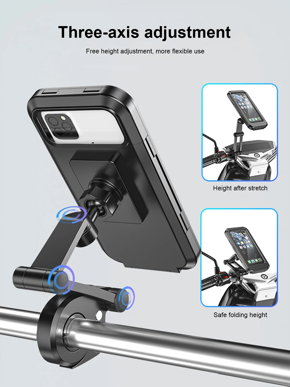 Adjustable Universal Waterproof Bike Phone Holder 360° Rotation