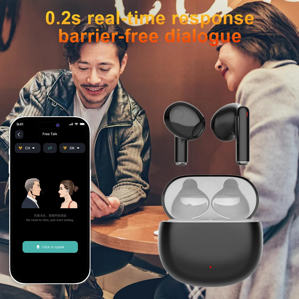 Wireless Bluetooth Earbuds with AI Translation and HiFi Stereo