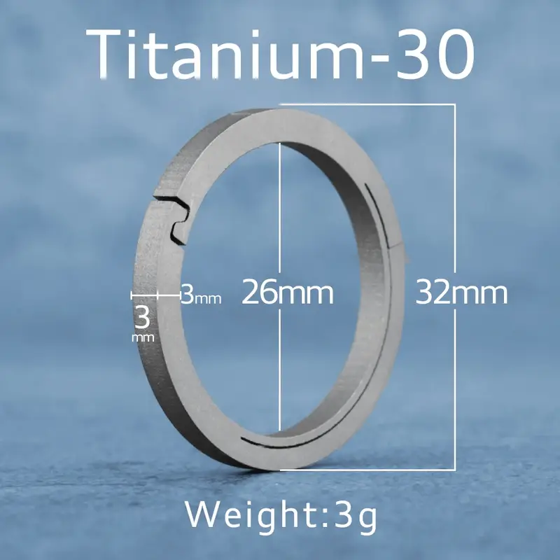 Black Titanium Keyring Car Men Flat Key Chain Rings Holder Lightweight EDC ARC Keychain Buckle for Accessories Gadgets Wholesale - Image 7