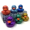 6PCS/SET Squeeze-sounding Dabbling 80MM Rubber Ducks Baby Shower Water Bathing Floating Toys Vinyl Glitter Duck With BB Sounds 1