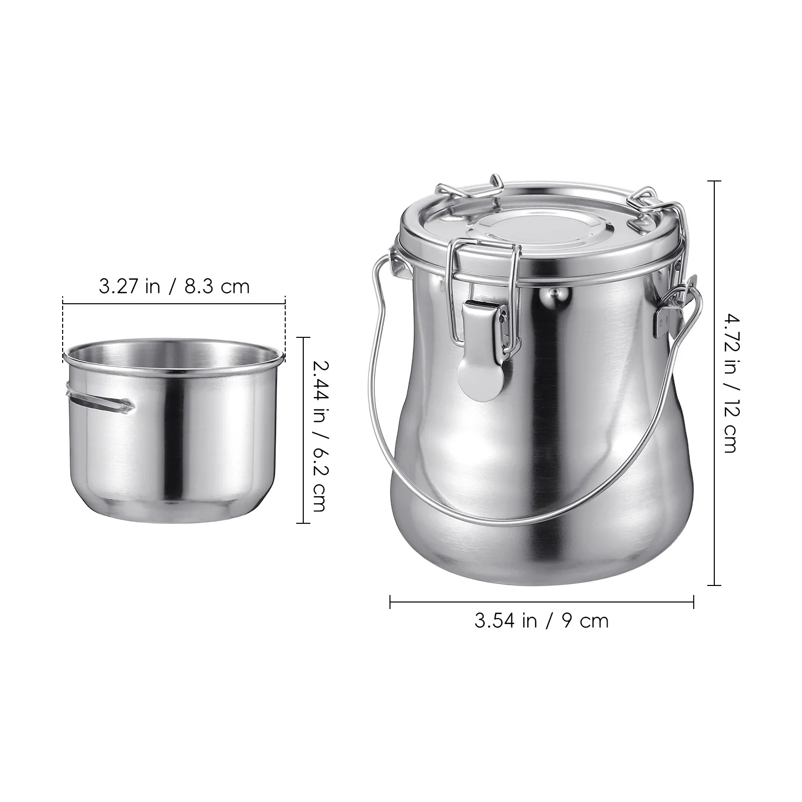 L 사이즈 스테인리스 스틸 페인팅 세척 버킷(뚜껑 포함) 휴대용 브러쉬 세척기, 미술 수업, 야외 스케치, 수채화 물감용