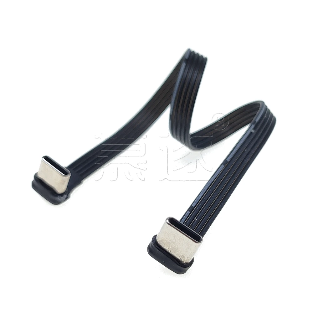 5Cm 10Cm 30Cm Usb 2.0 Type C Naar Type C Verlengkabel 90 ° Adapter Fpc Fpv band Platte Usb C Kabel 3A 5Cm-100Cm