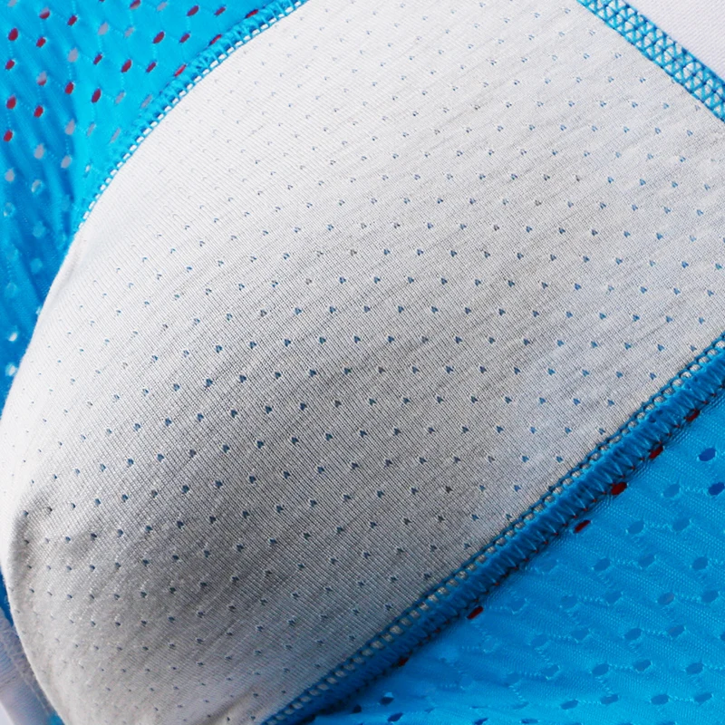 Men Hole Breathable Underwear Boxer Shorts Mens Ice Silk Seamless U Convex Design Soft Sexy Male Striped Quality Underpants