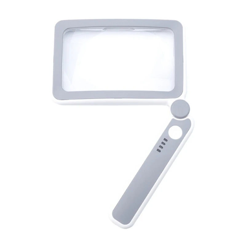 

Glass with 10 LED Light 4Times Foldable Handhelds Illuminated Magnifier Reading Glass for Senior