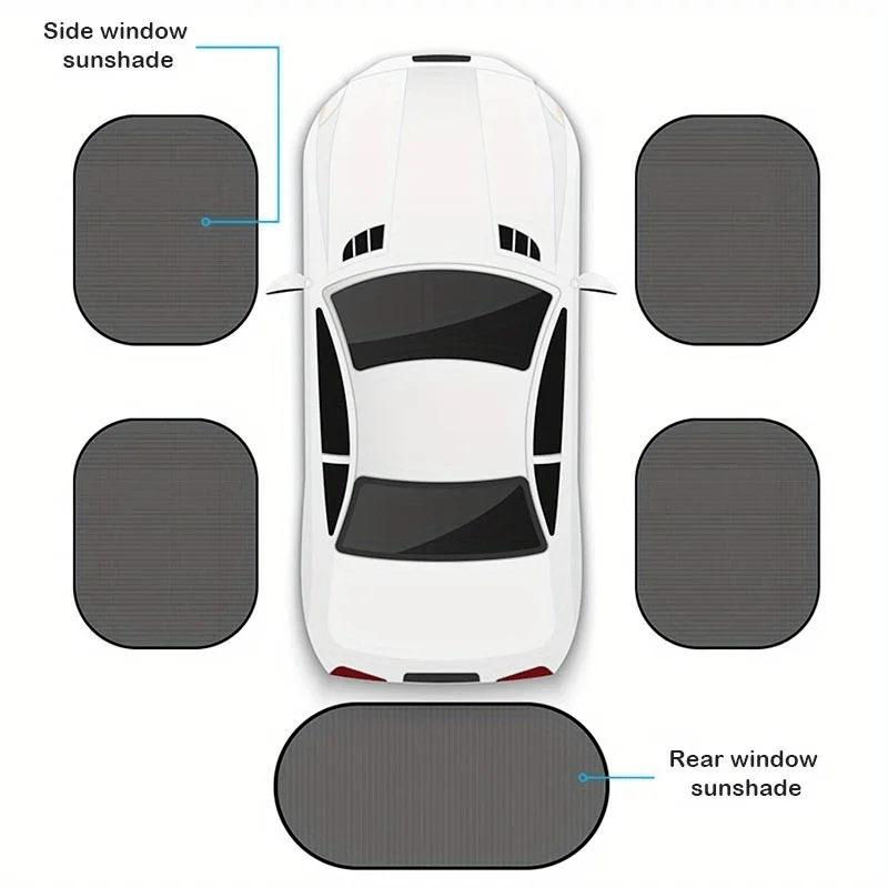 Auto Supplies Summer Mesh Sunshade Set Window Sunshade Vehicle-mounted Side Block Rear Oblique Car Sunscreen