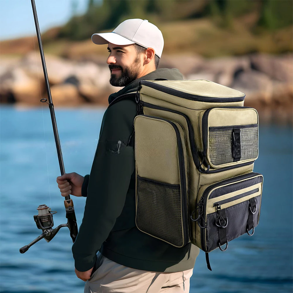 

Сумка на плечо для рыбалки на открытом воздухе, рюкзак для рыболовных снастей, легкая износостойкая сумка для хранения на плечо для рыбалки