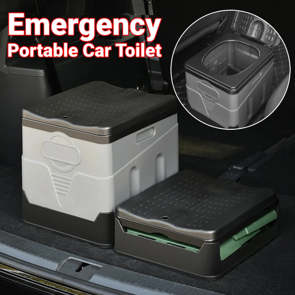 Portable Toilet for Camping Travel Folding Car Emergency Toilet with