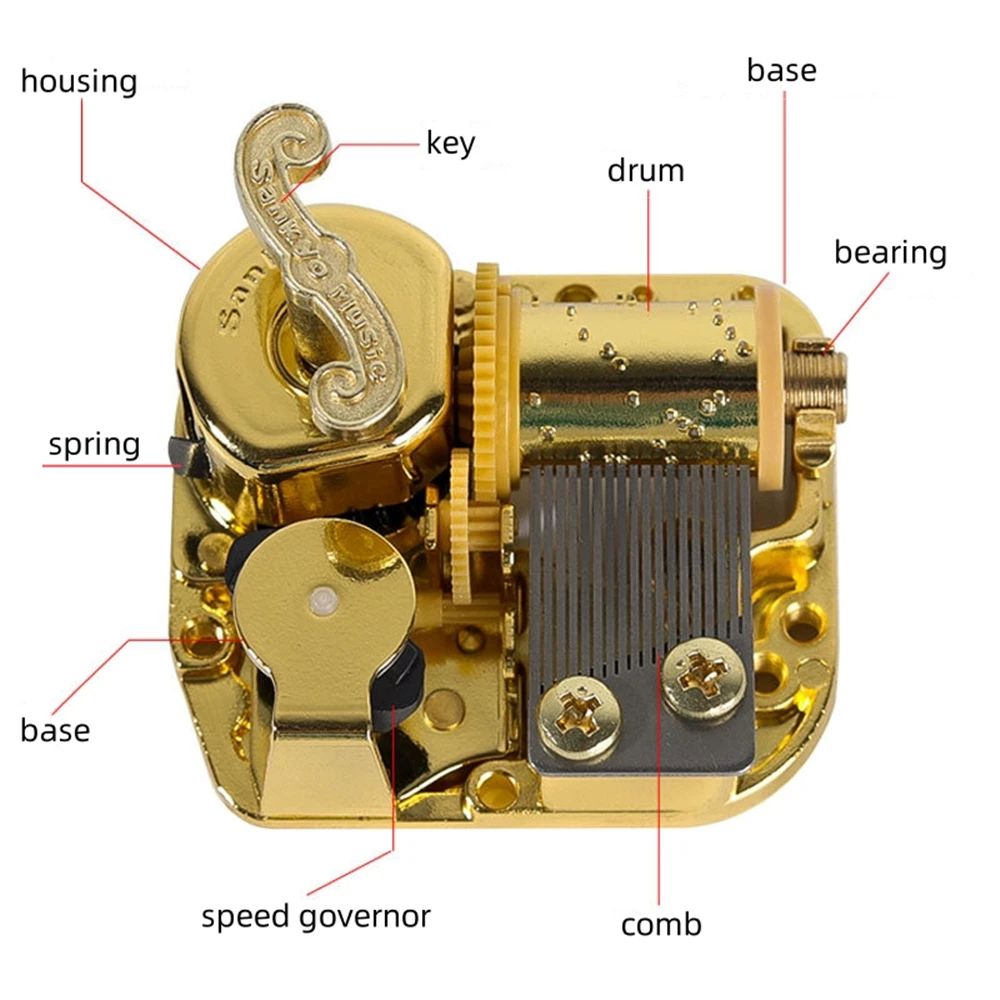 Clockwork Type Music Movement, Music Box Accessory, 18-tone Musical Movement, Castle in The Sky, Tori No Uta, Children's Toys