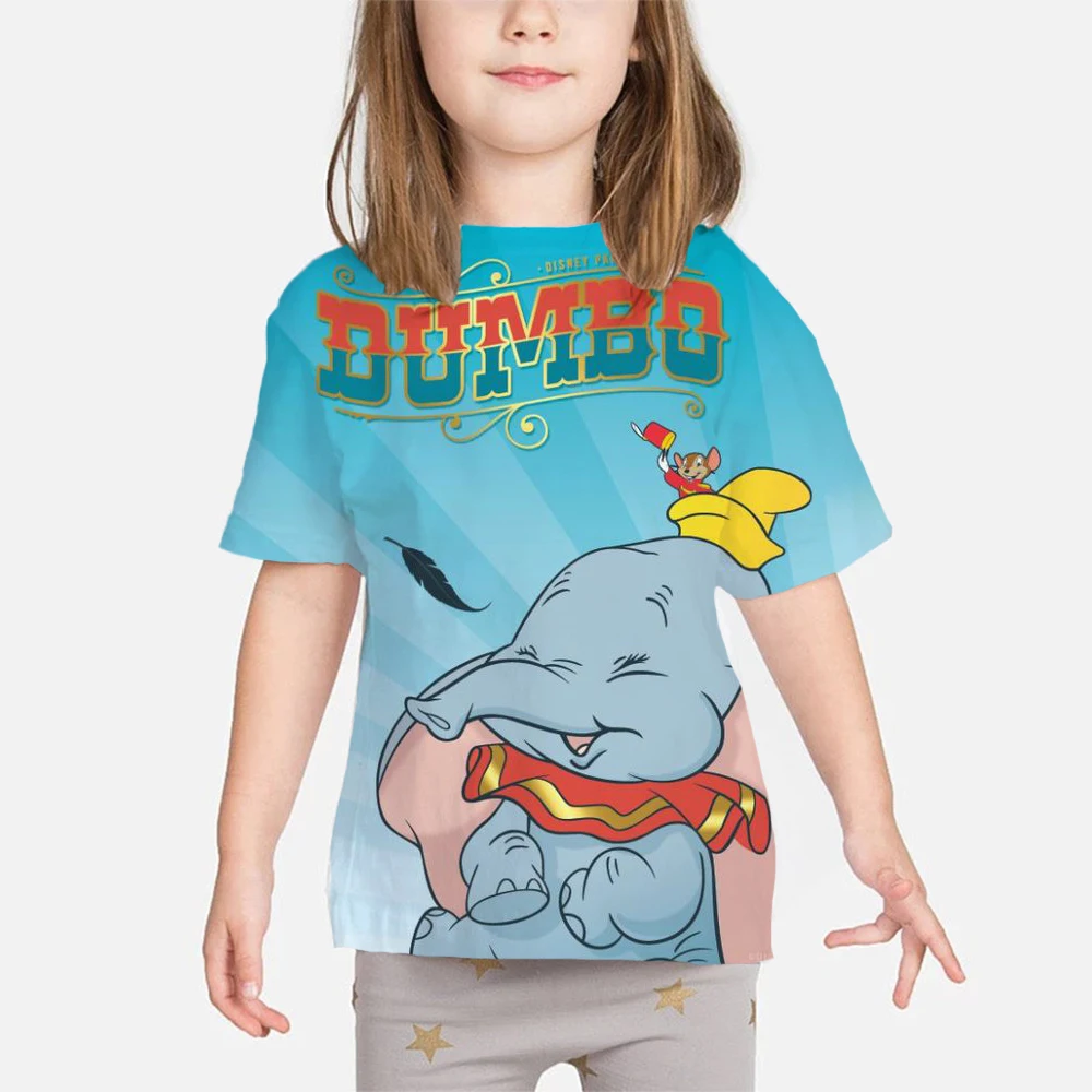 

Disney T Shirt Children Funny Cartoon T-shirt Tshirt Fashion Elephant Dumbo Dream Big Little One Graphic Top Tee Kids Harajuku