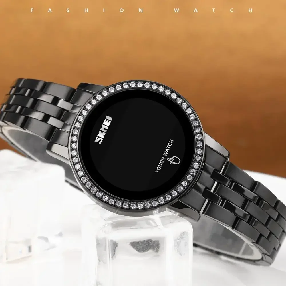 SKMEI 1669 Simple Date Time Watches For Female reloj mujer Digital LED Touch Women Watch Diamond Waterproof Ladies Wristwatches 3