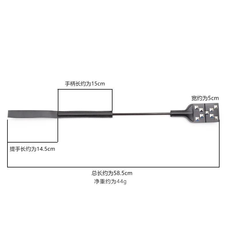 44cm Straight Whip Metal Two Sided Letter Pattern Leather Whip Flogger Paddle for Horse Training Crop Whip Riding Crops ﻿ ﻿ 6